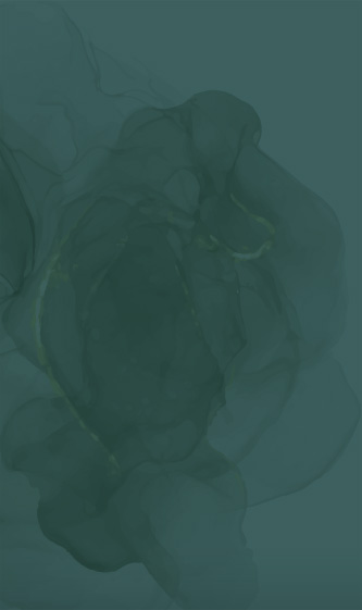 Abstract dark teal background with flowing, translucent forms.